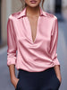Satin V-Neck Blouse for Women