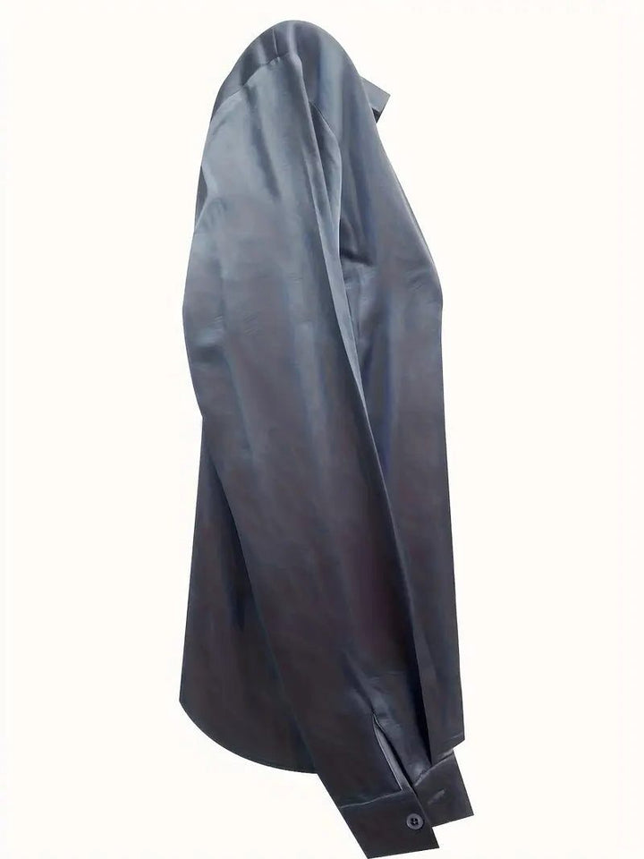 Satin V-Neck Blouse for Women