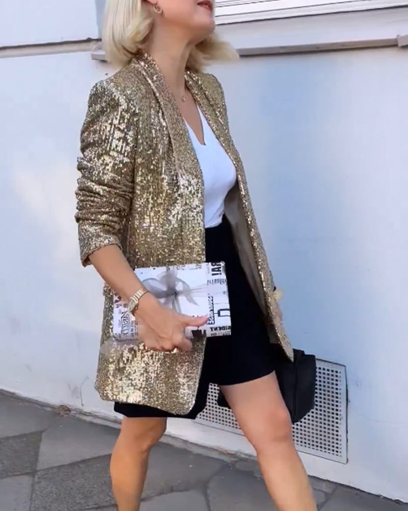 Sequin Blazer Jacket for Women