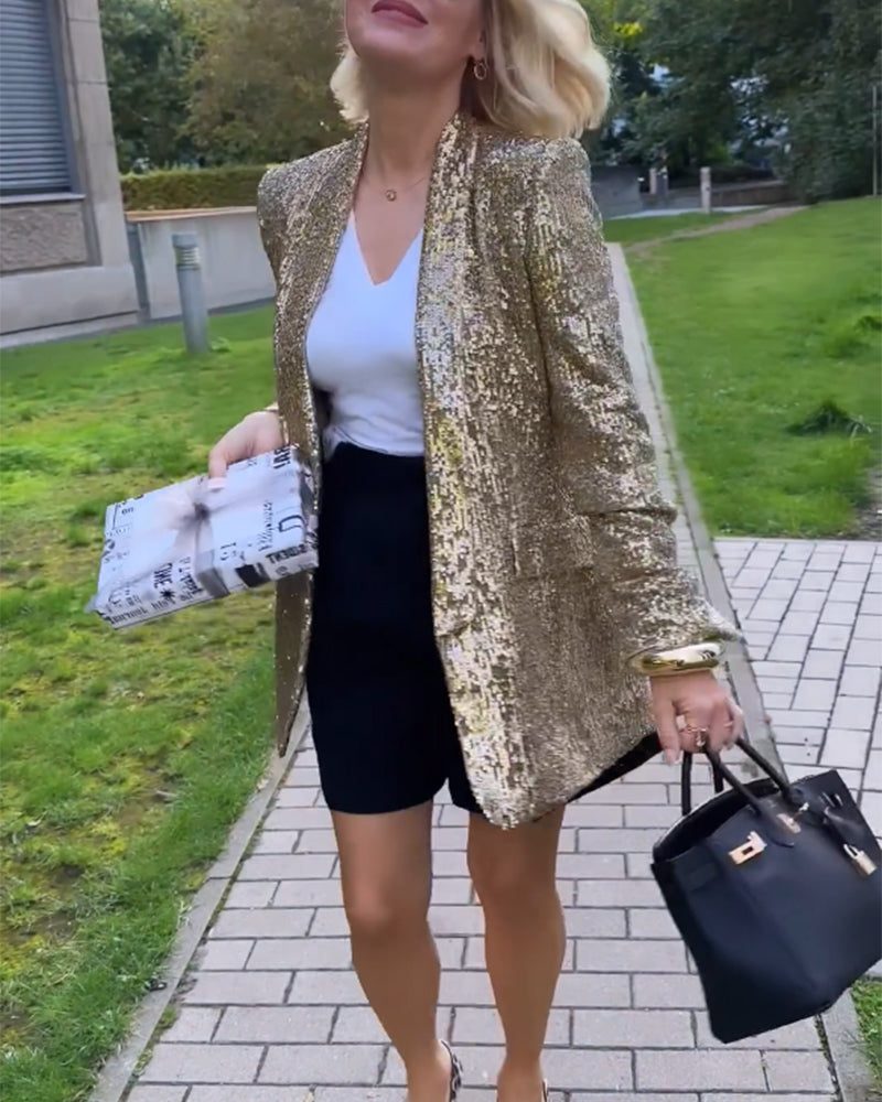 Sequin Blazer Jacket for Women