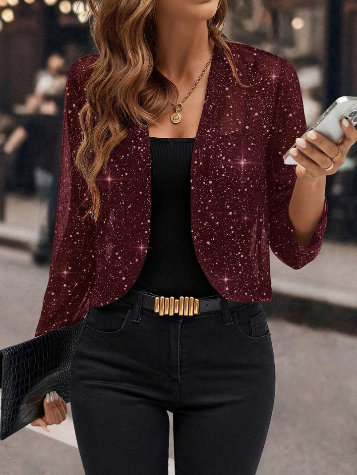 Sequin Open Front Cardigan for Women