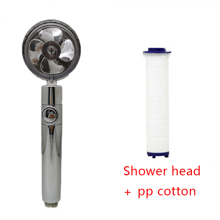 Shower Head with Hard Water Filter High Pressure Propeller Fan and Pause Button Kdf 55