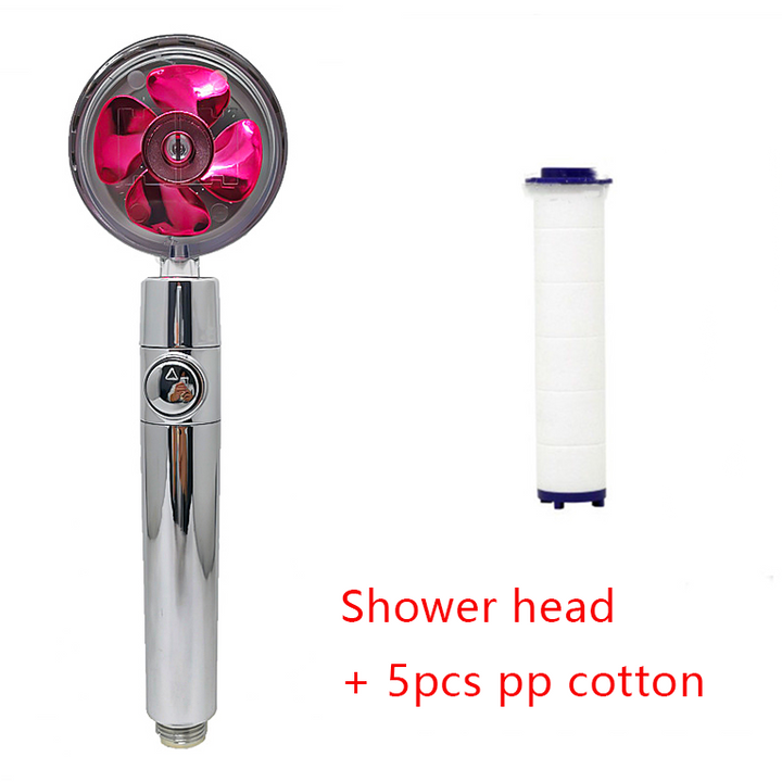 Shower Head with Hard Water Filter High Pressure Propeller Fan and Pause Button Kdf 55