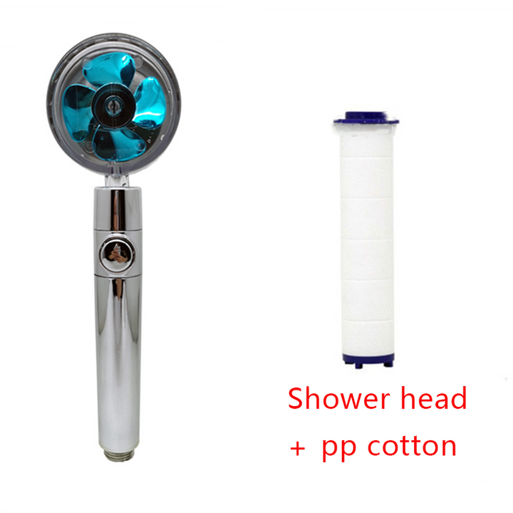 Shower Head with Hard Water Filter High Pressure Propeller Fan and Pause Button Kdf 55