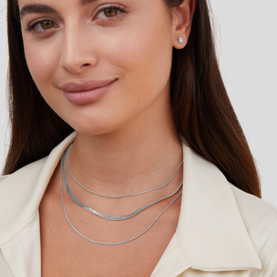 Elegant silver multi-layer necklace