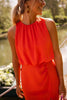 Scarlett | Sleeveless Midi Dress Round Neck Side Slit