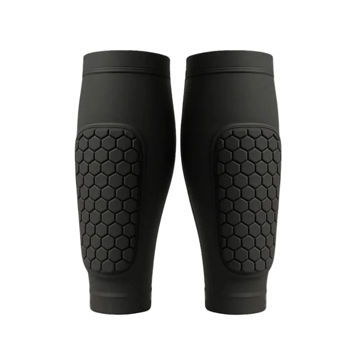 Soccer Shin Guard Compression Sleeves with Padded Calf Protection for Football and Running
