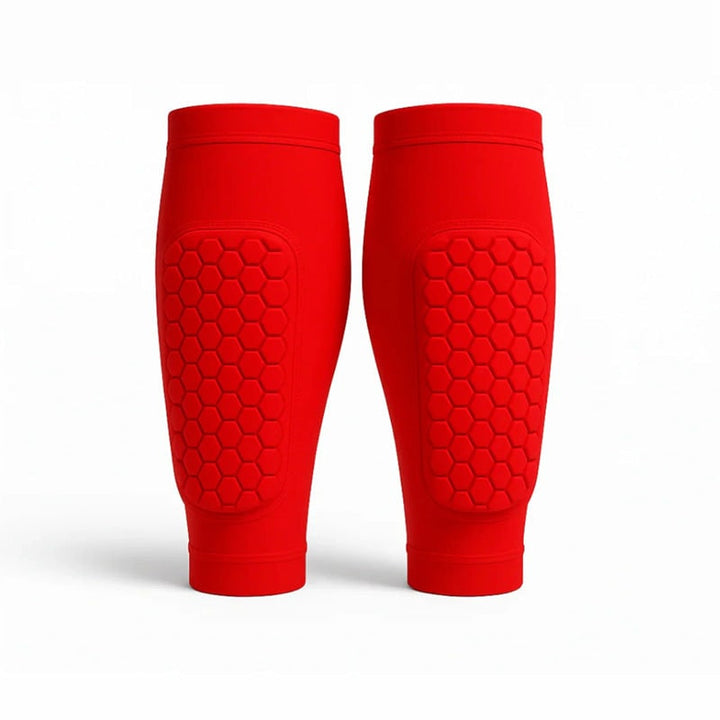 Soccer Shin Guard Compression Sleeves with Padded Calf Protection for Football and Running