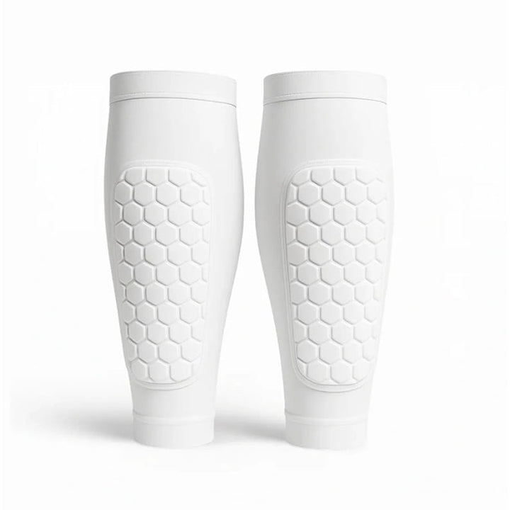 Soccer Shin Guard Compression Sleeves with Padded Calf Protection for Football and Running