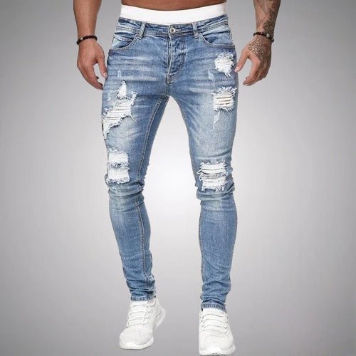 Men's slim-fit stretch jeans with rips – casual used-look denim for everyday wear