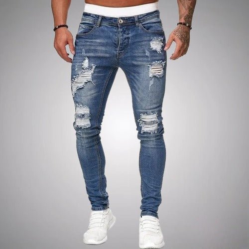 Men's slim-fit stretch jeans with rips – casual used-look denim for everyday wear