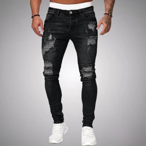 Men's slim-fit stretch jeans with rips – casual used-look denim for everyday wear