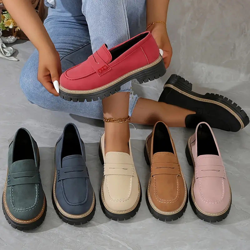 Orthopedic Comfort Loafers with Padded Platform Sole