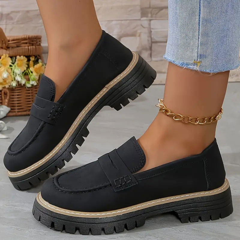 Orthopedic Comfort Loafers with Padded Platform Sole