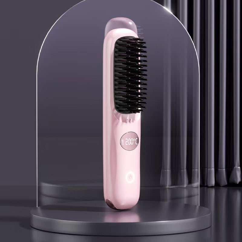 Cordless Heated Styling Brush for Short Hair, Fringe and Nape