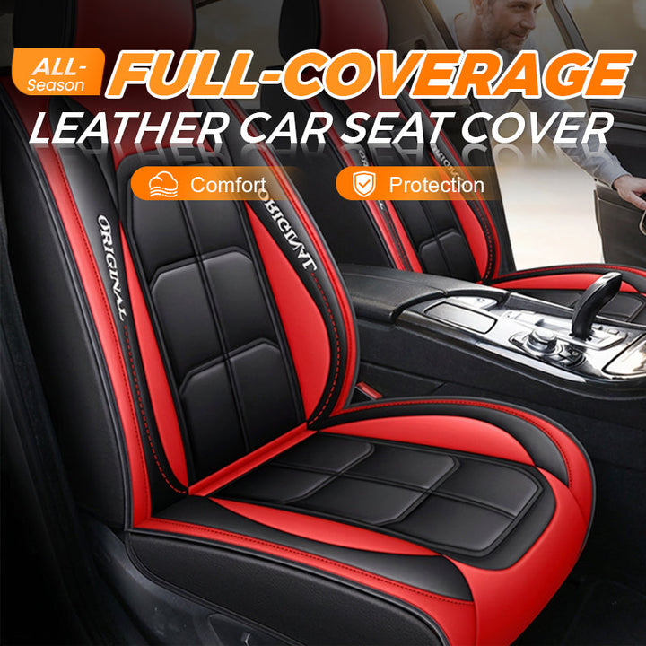 Front car seat covers, 2-piece PU leather set with universal fit