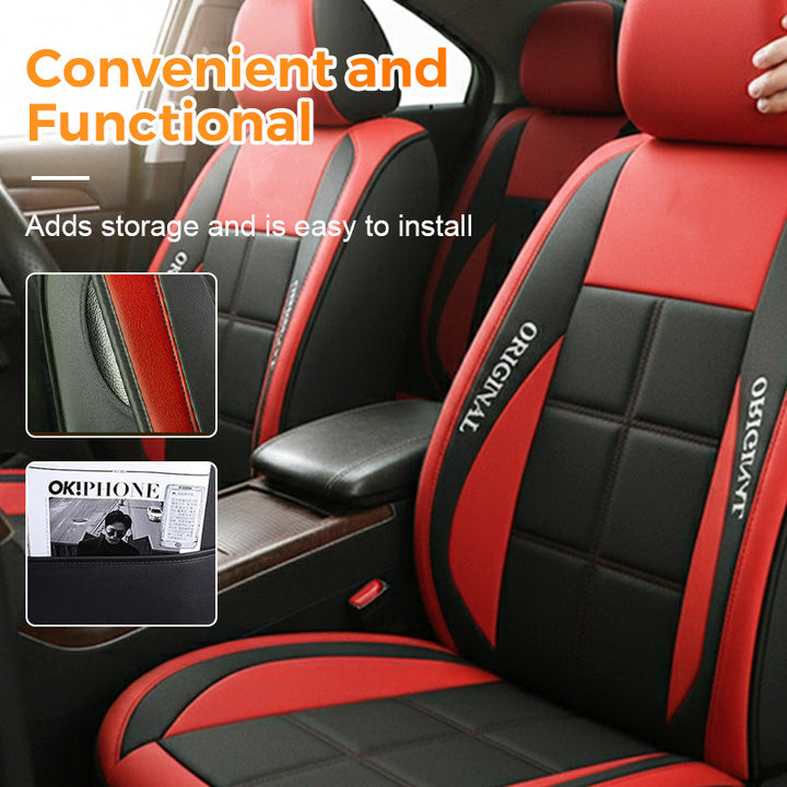 Front car seat covers, 2-piece PU leather set with universal fit