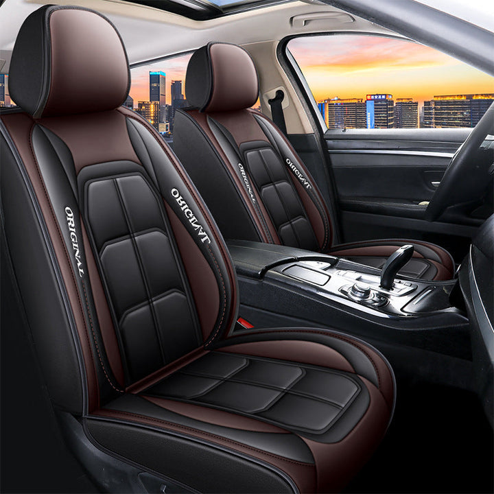 Front car seat covers, 2-piece PU leather set with universal fit