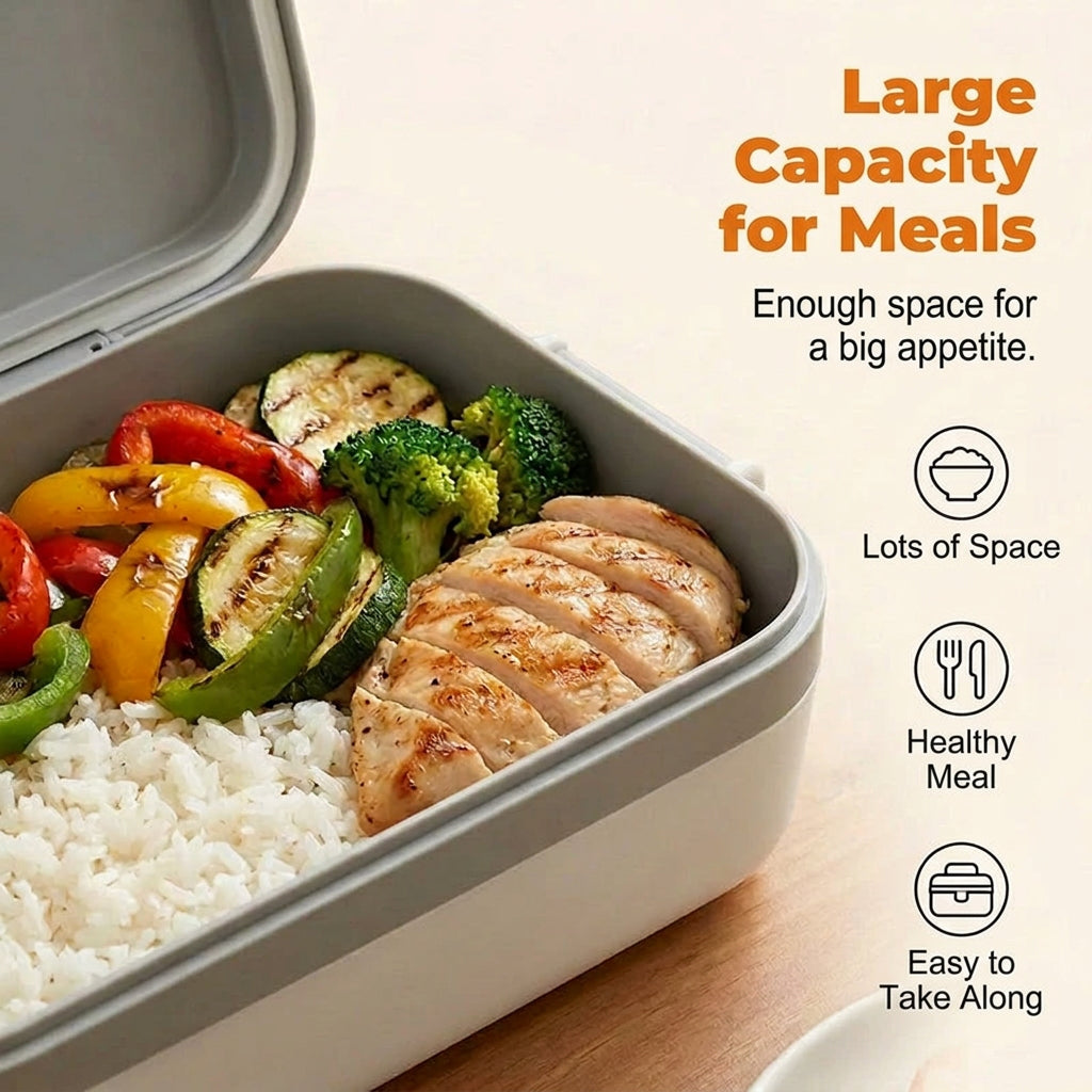 Cordless self-heating electric lunchbox with stainless-steel insert