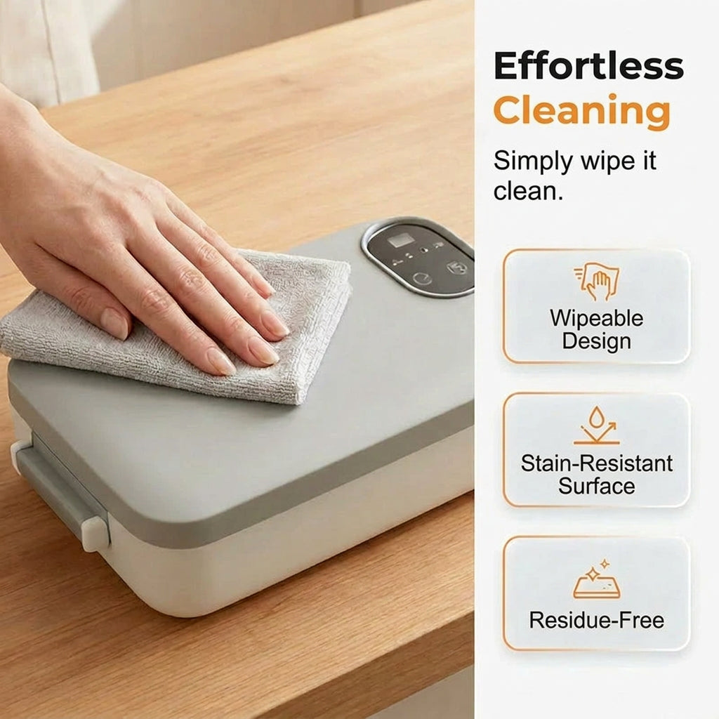 Cordless self-heating electric lunchbox with stainless-steel insert