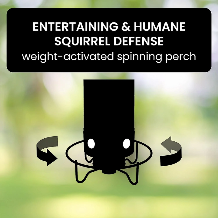 Squirrel Proof Bird Feeder with Weight Activated Spinning Perch and Anti Guard