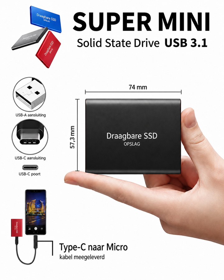 External 128 TB SSD – compact, fast and portable