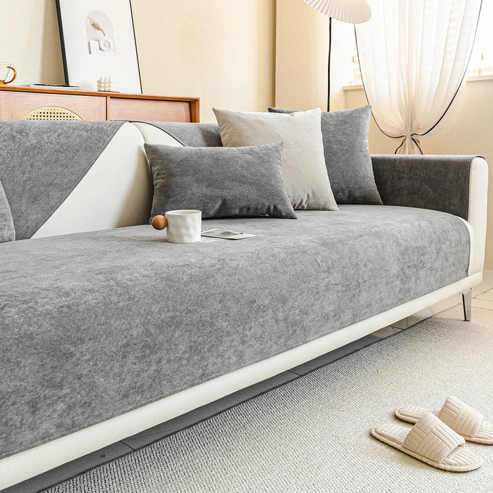 Scratch-resistant chenille sofa cover - stylish, non-slip & machine washable