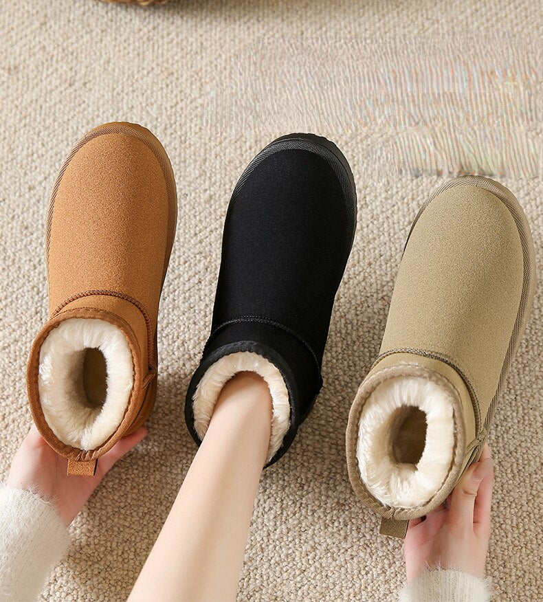 Elegant Winter Ankle Boots with Fur for Women