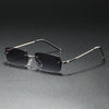 James | Sunglasses Rimless Rectangular Gold Gradient Tinted