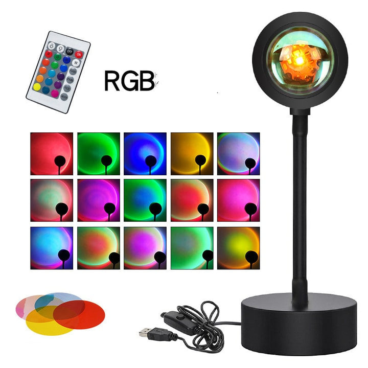Sunset Lamp Projector LED Night Light with Adjustable Stand for Bedroom Star