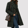 Wool Blend Tailored Long Overcoat for Women
