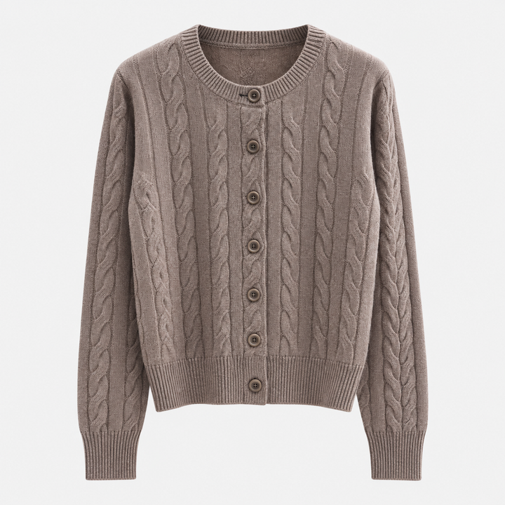Textured Knit Cardigan with Button-Front for Women