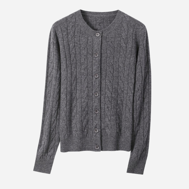 Textured Knit Cardigan with Button-Front for Women