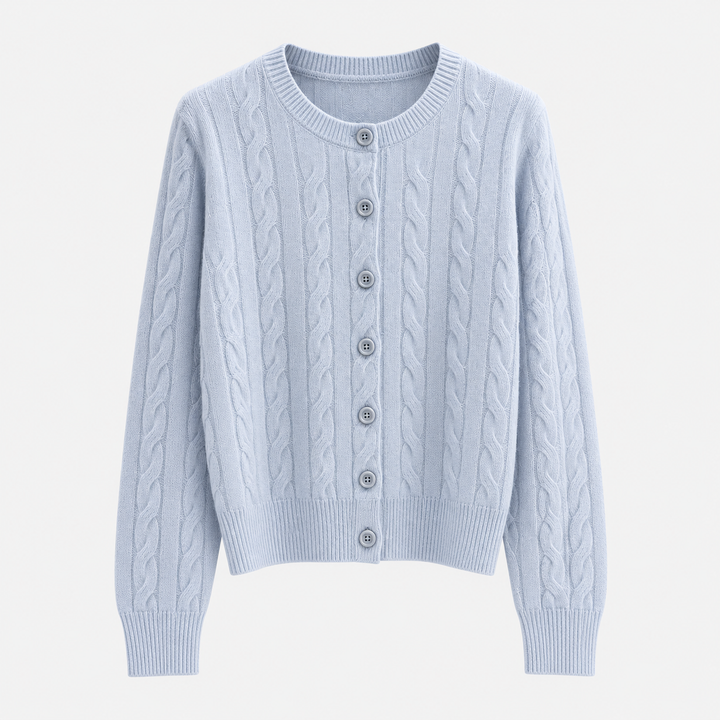 Textured Knit Cardigan with Button-Front for Women