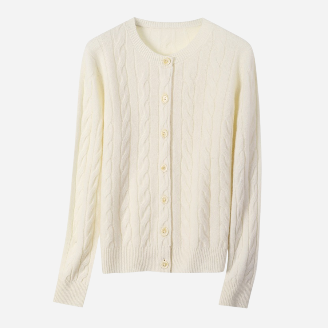 Textured Knit Cardigan with Button-Front for Women