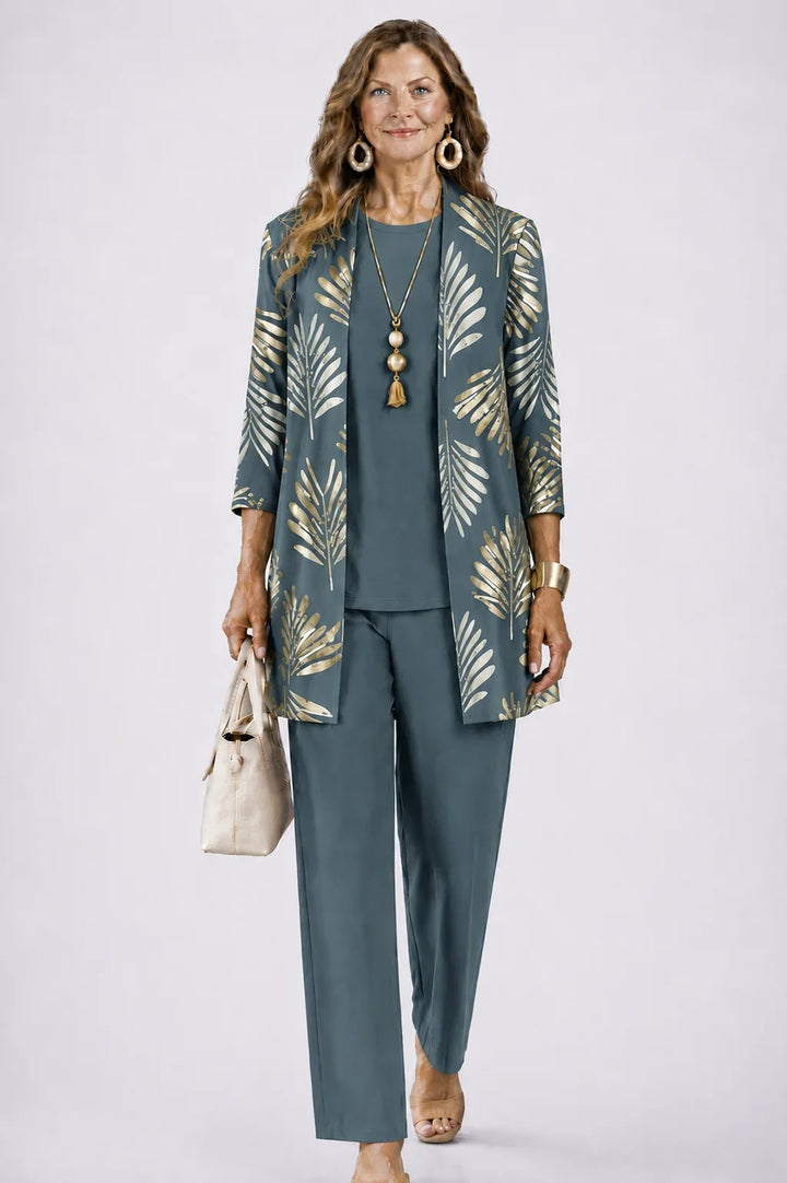 Three-Piece Cardigan, Top and Pant Set