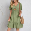 Slimming Retro V-Neck Dress with Tummy Control