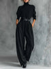 Luna | Turtleneck Jumpsuit Set Long Sleeve High Waist Belt