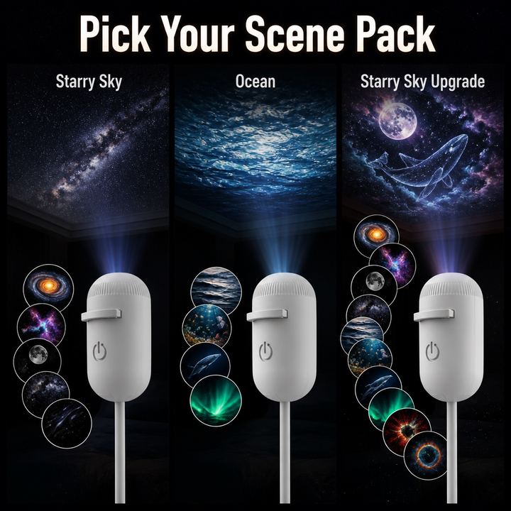 2-in-1 Star Projector and Warm Night Light with Interchangeable Slides, USB-Powered