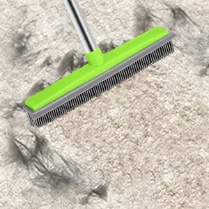 Universal rubber broom for effective pet hair removal