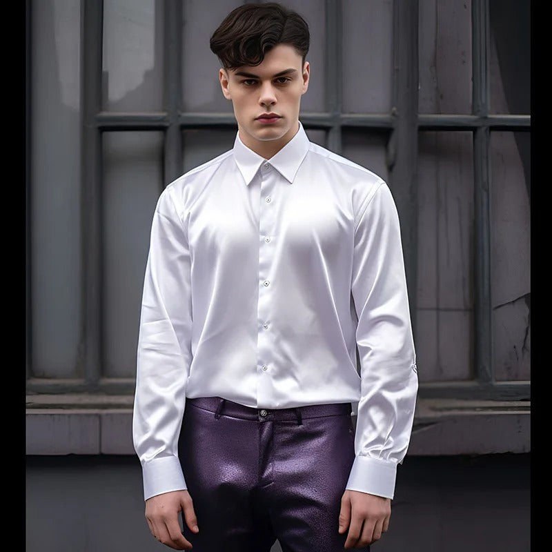 Men's Shiny Business-Style Shirt