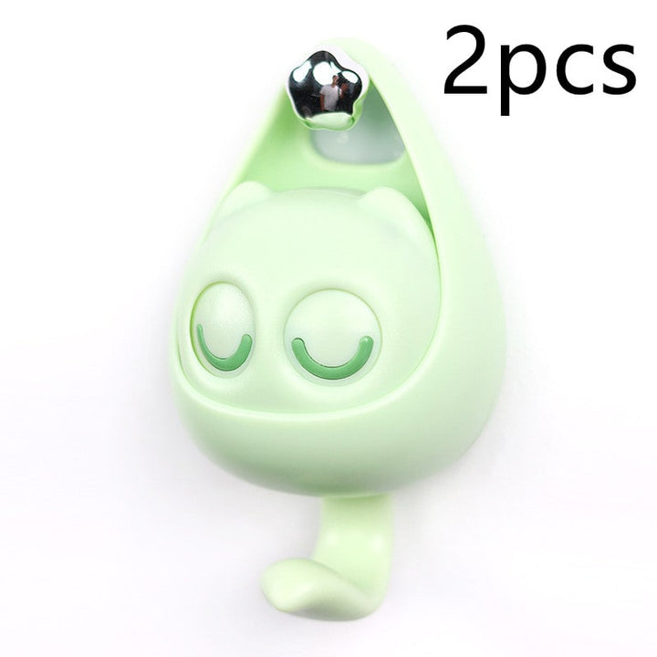 Wall Hooks with Adhesive Backing Winking Cat Coat for Mounted Decoration Key and Hat for Home