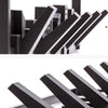 Wall Mounted and Hung Coat Rack with 5 Flip-Down Hooks Decorative Cityscape Design Wooden