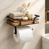 Wall-Mounted Toilet Roll Holder with Shelf for Phone and Tissues