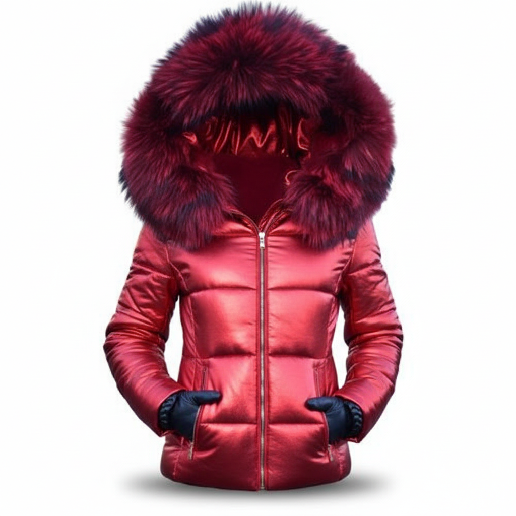 Women's Thick Padded Winter Jacket with Hood, Wind and Water Resistant
