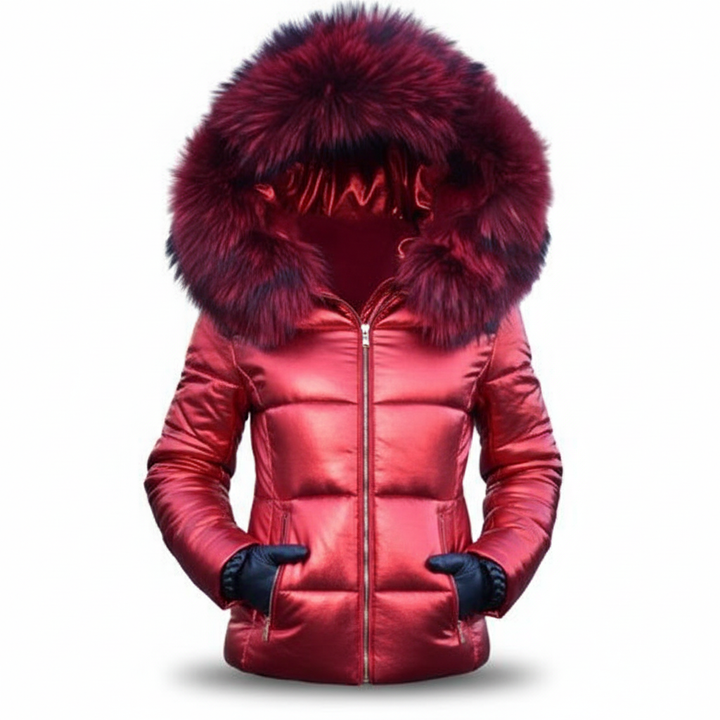 Women's Thick Padded Winter Jacket with Hood, Wind and Water Resistant