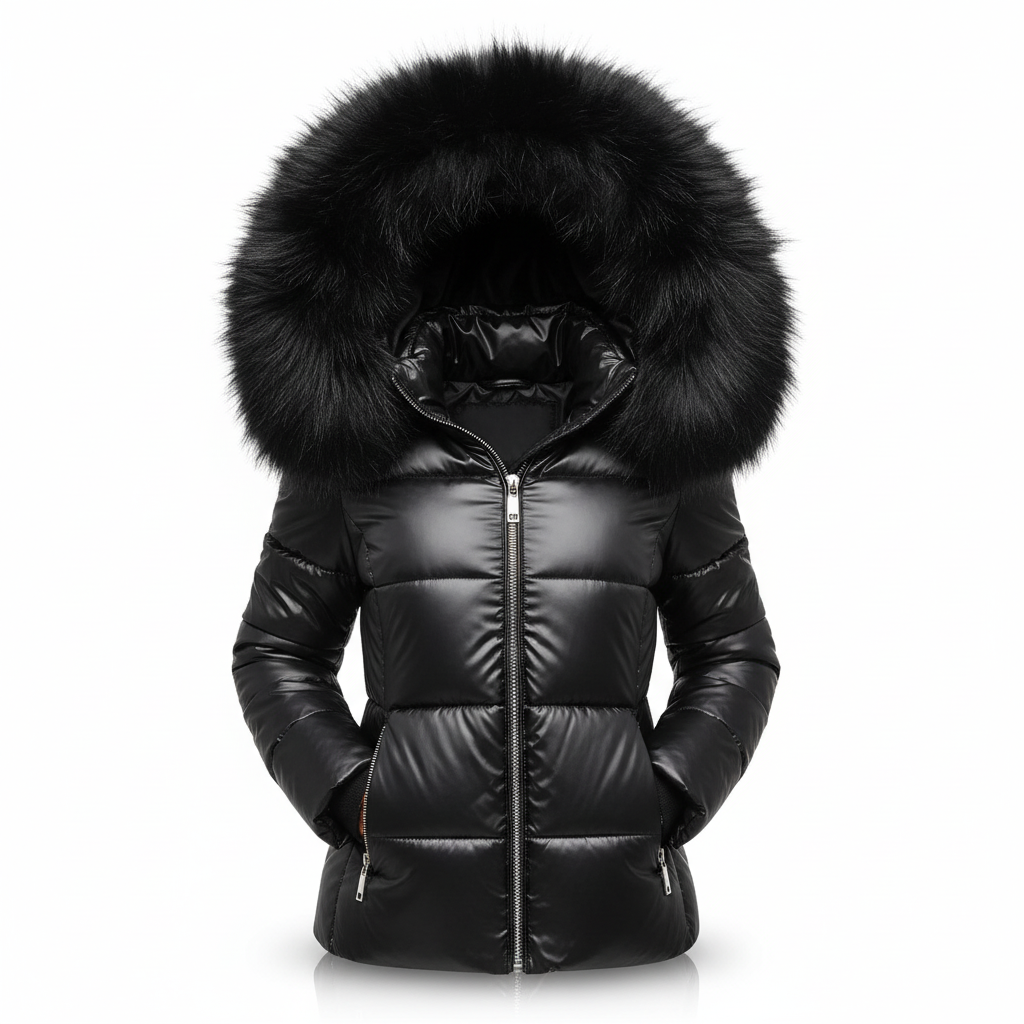 Women's Thick Lined Winter Jacket with Hood, Wind- and Water-Repellent.