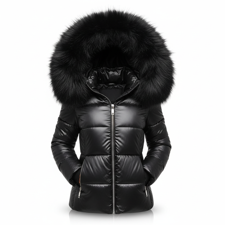 Women's Thick Lined Winter Jacket with Hood, Wind- and Water-Repellent.