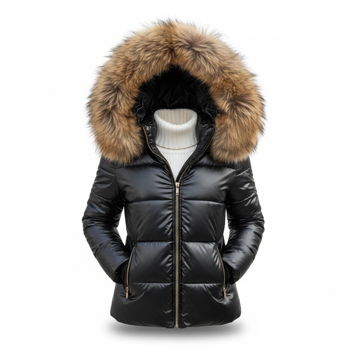 Women's Thick Padded Winter Jacket with Hood, Wind and Water Resistant