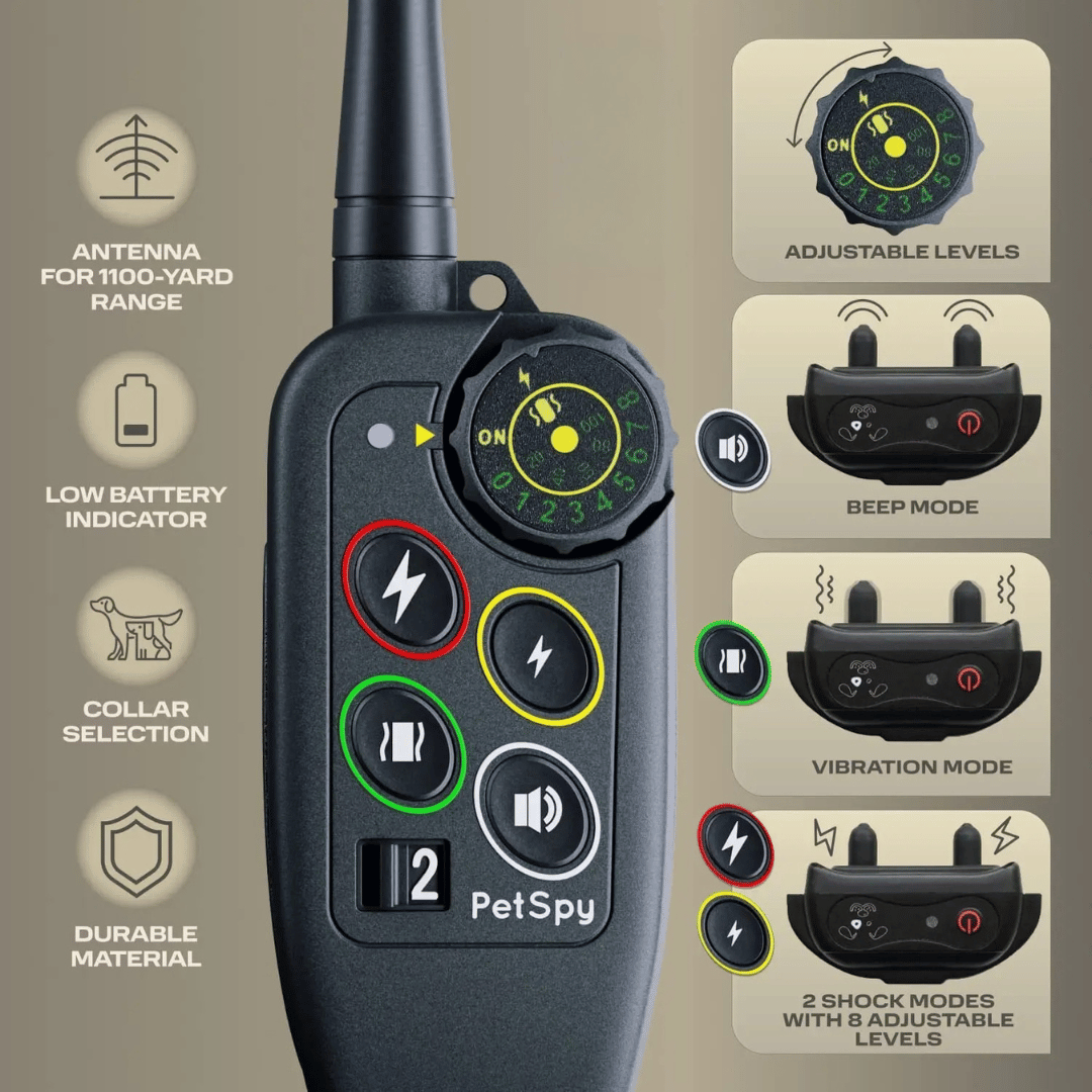 Waterproof Long-Range 1000m Dog Training Collar & Remote Control